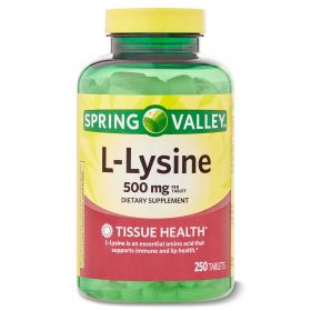 Spring Valley L-Lysine Dietary Supplement; 500 mg; 250 Count