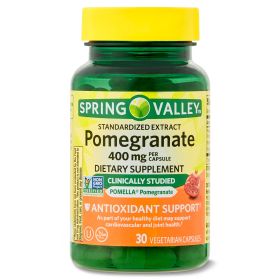 Spring Valley Standardized Extract Pomegranate Dietary Supplement; 400 mg; 30 Count