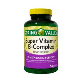 Spring Valley Super Vitamin B-Complex Tablets Dietary Supplement; 250 Count