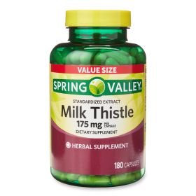 Spring Valley Standardized Extract Milk Thistle Supplement; 175 mg; 180 Count