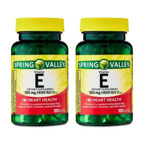 Spring Valley Vitamin E Dietary Supplement Twin Pack; 180 mg; 200 Count