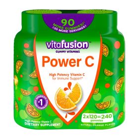 Vitafusion Power C Gummy Immune Support with vitamin C; Orange Flavor; 120 Count; Twin Pack (Brand: Vitafusion)