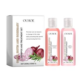 OUHOE Onion Biotin Rosemary Shampoo Set Nourish Roots Scalp Dense Shine Thick Hair (Option: 3pcs)